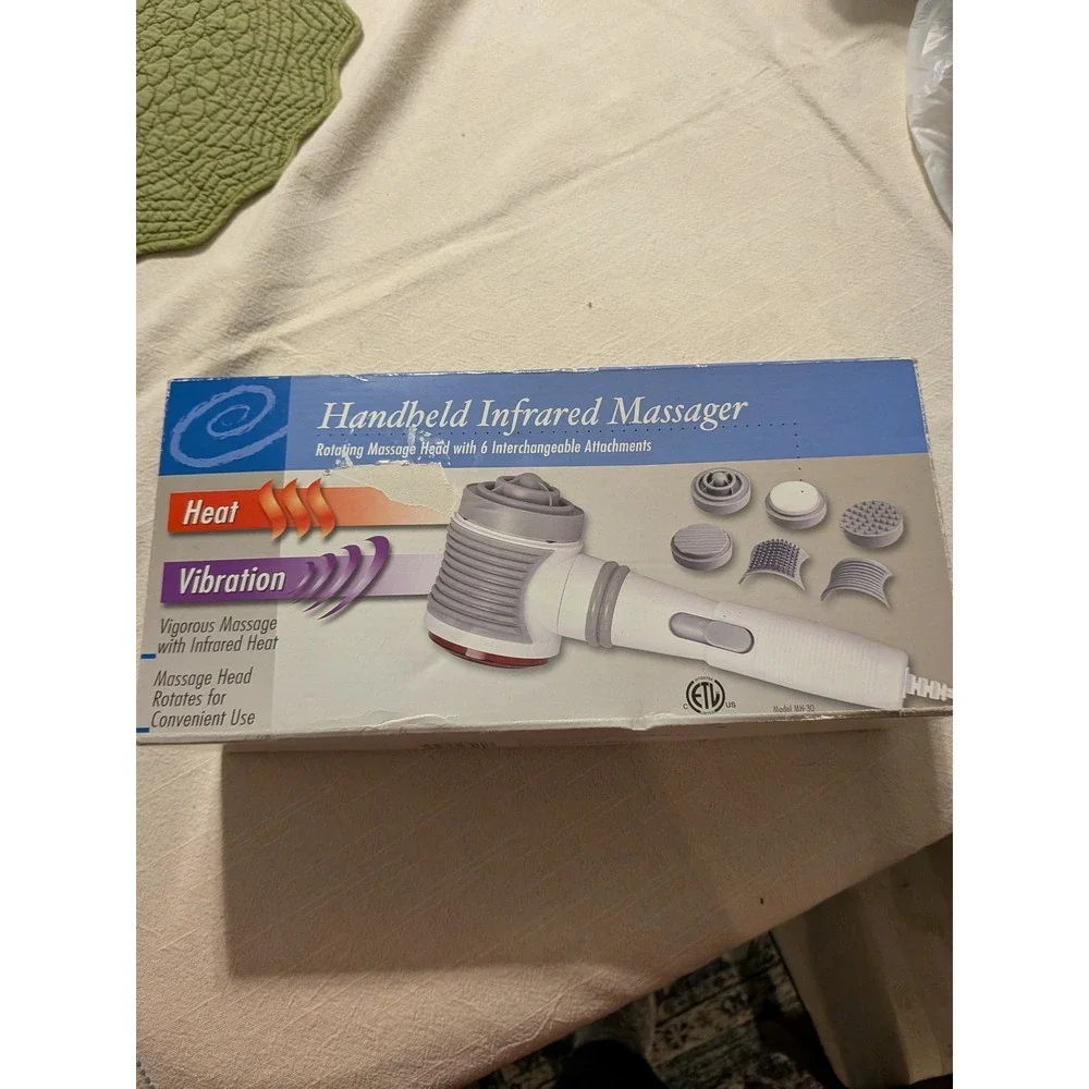 MH-30 Handheld Infrared Massager Heated Vibrating w/ 6 Heads, Corded 120V